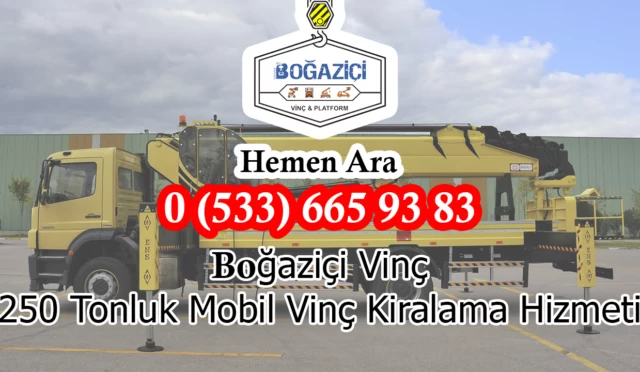 250 Tonluk Mobil Vinç Kiralama Hizmeti